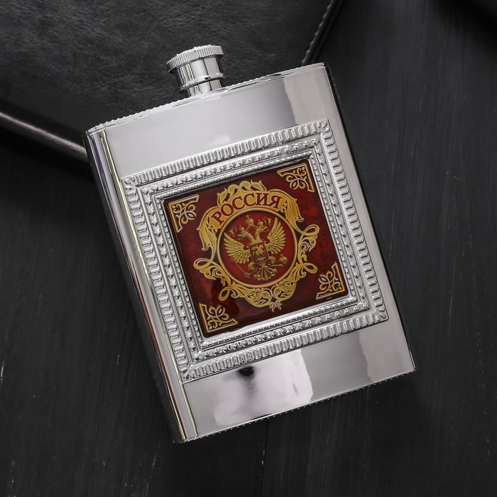 Набор подарочный "Россия", фляжка 240 мл, полотенце 35 х 35 см