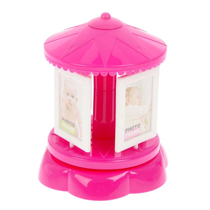 Шкатулка музыкальная механическая с фоторамкой на 8 фото 5х7 см "Карусель" МИКС 20х16х16 см 182770