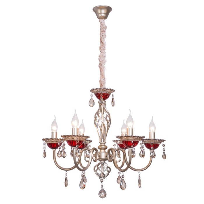 Люстра "Эсмеральда", 6 ламп, 40W, Е14, золото