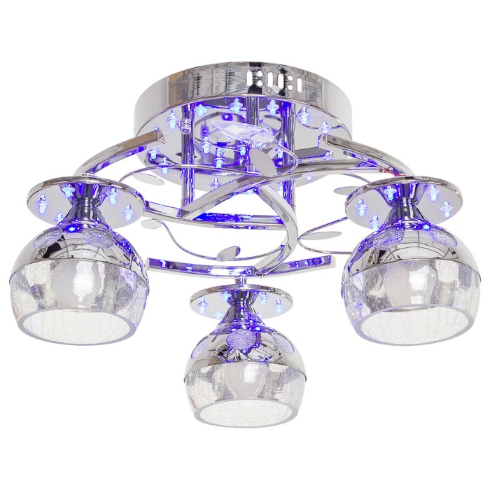 Люстра модерн со светодиодами "Полярная звезда" 3 лампы 60W Е27 хром 26х46х46 см