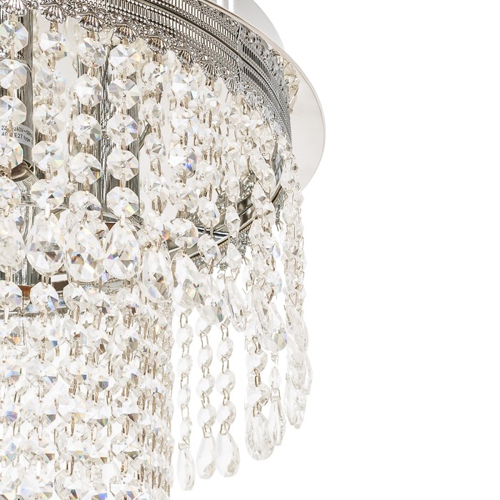 Люстра хрусталь "Климин" 5 ламп 40W Е27 основание хром 55х45х45 см