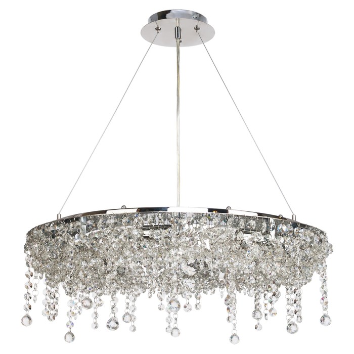 Люстра хрусталь "Царская" 8 ламп 60W Е14 хром 96х56х56 см