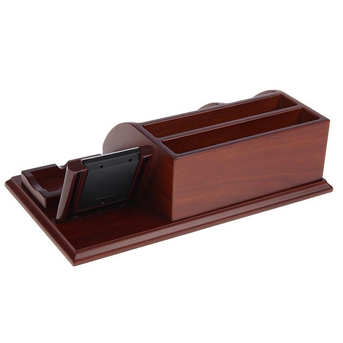 Набор настольный: часы, 4 отделения для бумаги, лоток для скрепок