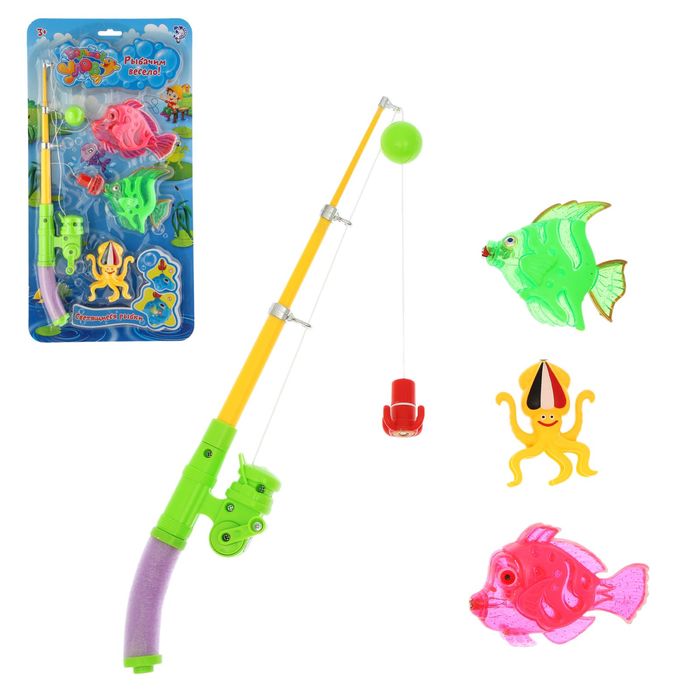 Рыбалка со световыми рыбками "Морские обитатели-2", 4 предмета, МИКС