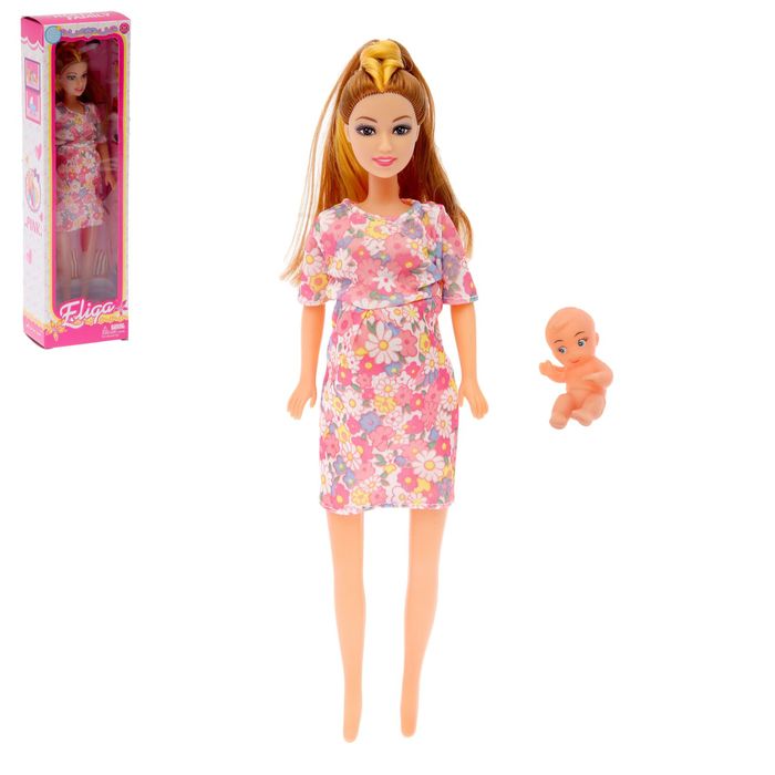 Кукла модель "Нелли" беременная с ребенком, МИКС