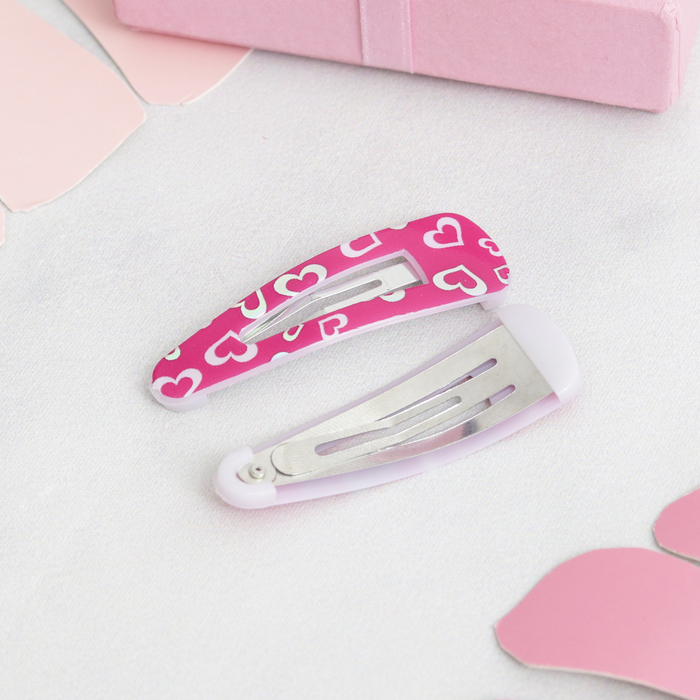 Заколки для волос "Голографические сердечки" (набор 10 шт.)