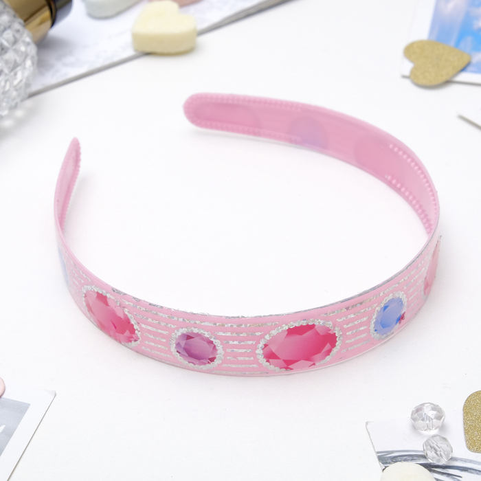 Ободок для волос "Переливы блеска" 2 см, кристаллики, микс