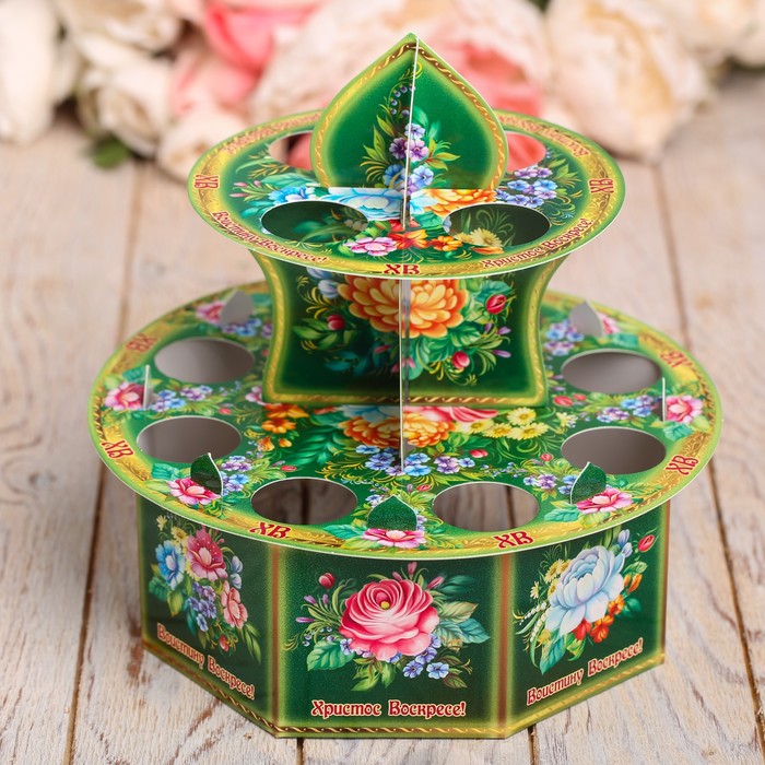 Подставка пасхальная на 12 яиц "Цветочная"