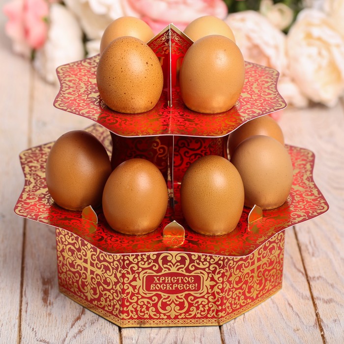 Подставка пасхальная на 12 яиц "Христос Воскресе!"