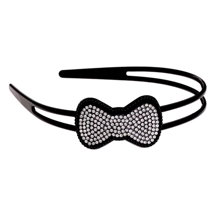 Ободок для волос "Космическое сияние" бантик, чёрный