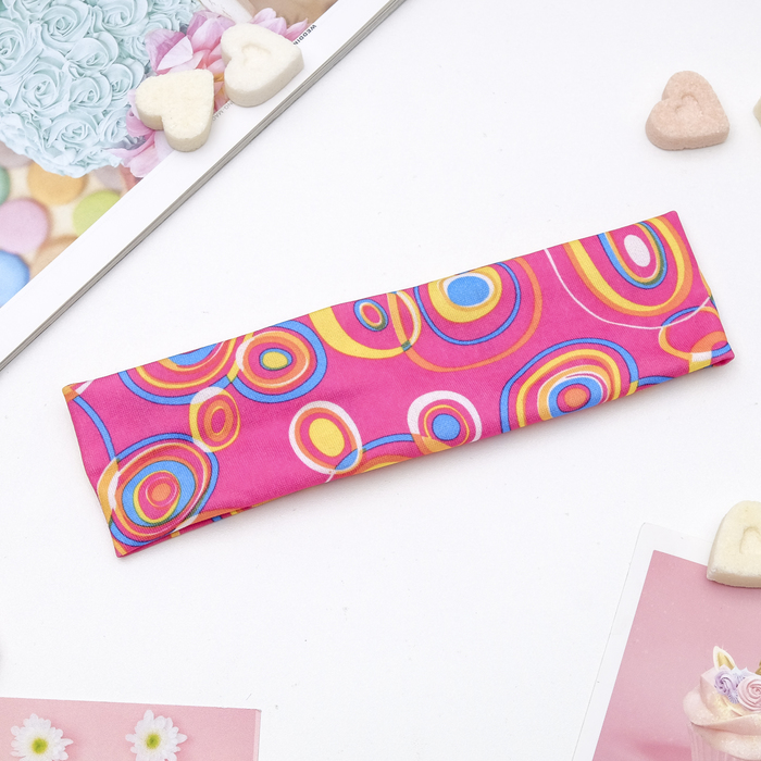 Повязка для волос "Разноцветные круги" микс