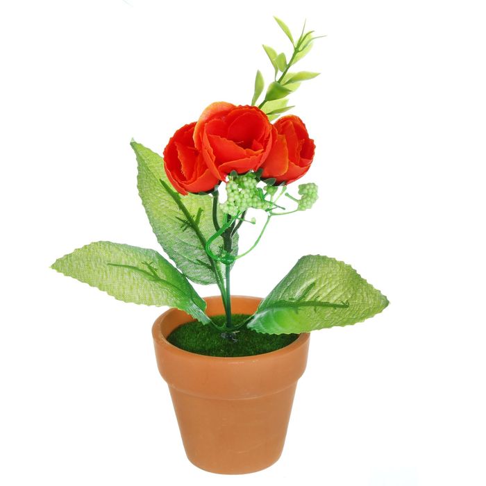 Композиция в горшочке "Бутоны" 6,5*6,5*13 см, микс