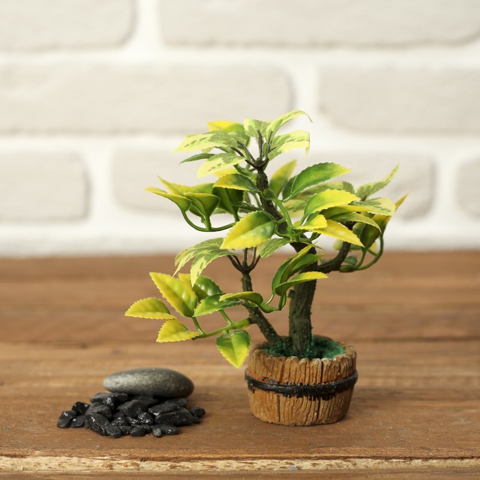 Бонсай "Осенние листья" 5*5*14 см микс