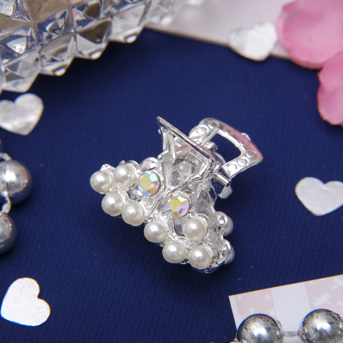 Краб для волос "Белый туман" 2,5 см