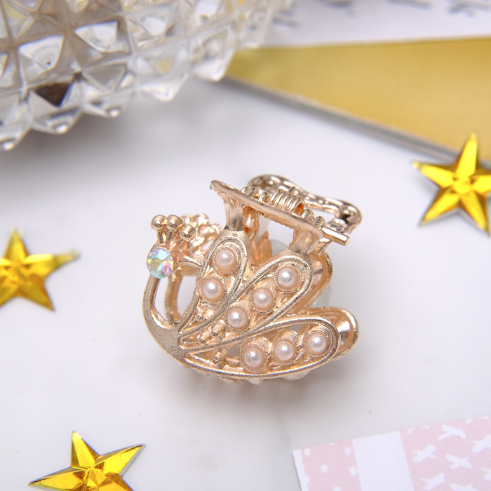 Краб для волос "Золотой туман" 2,5 см жар-птица