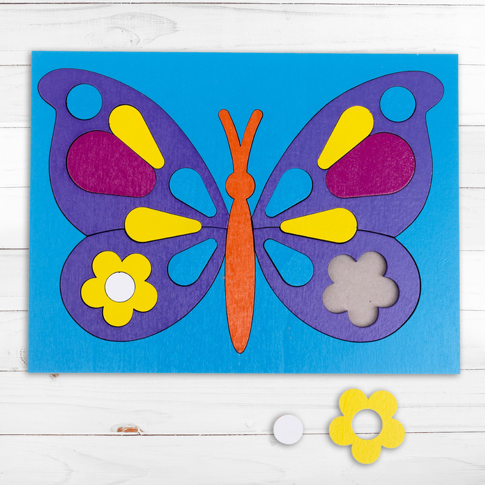 Головоломка "Собери картинку: бабочка" 21 элемент