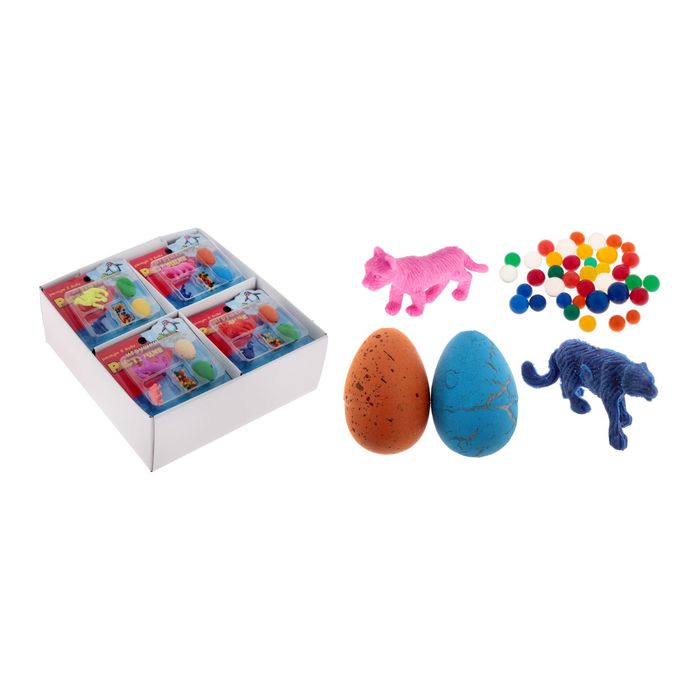 Растущие животные "Домашние животные ", набор: 2 яйца с динозаврами, 2 фигурки, гидрогель, МИКС