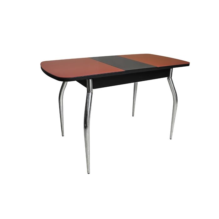 стол раздвижной ПГ-01СТ венге/оранжевое/хром фигурные