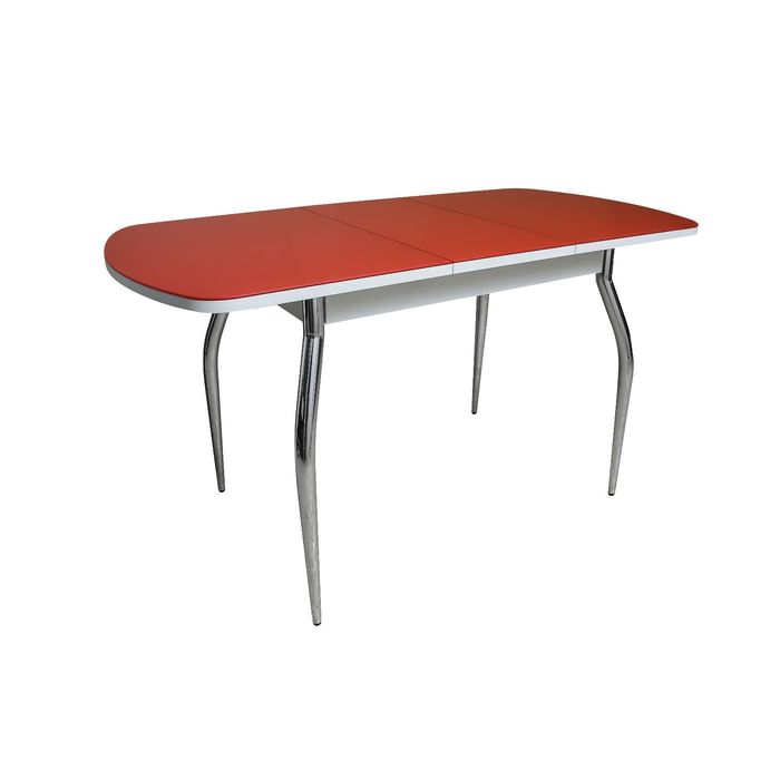 стол раздвижной ПГ-02СТ белое/алое/хром фигурные