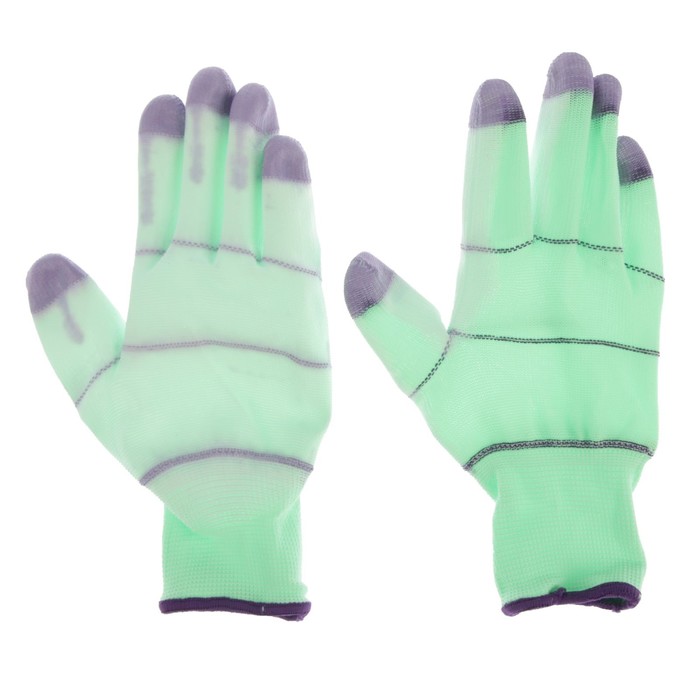 Перчатки нейлоновые, с латексной пропиткой, размер 10, цвет МИКС, «Полоса»