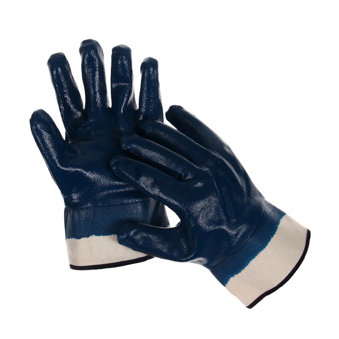 Перчатки рабочие, х/б, с нитриловым обливом, синий, Greengo перчатки х б маслобензостойкие 168123 3923 с нитриловым обливом 10 xl
