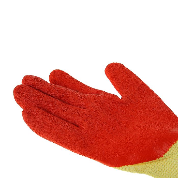 Перчатки нейлоновые, с латексной пропиткой, размер 10, цвет МИКС