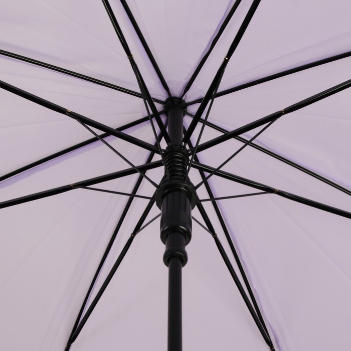 Зонт-трость "Однотонный", полуавтоматический, R=46см, цвет сиреневый/прозрачный