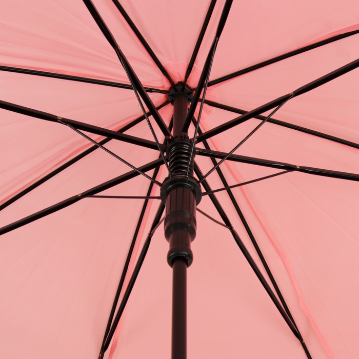 Зонт-трость "Однотонный", полуавтоматический, R=46см, цвет розовый/прозрачный