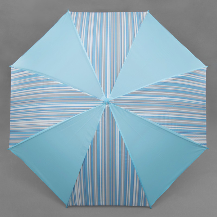 Зонт-трость "Полоска", полуавтоматический, R=55см, цвет голубой