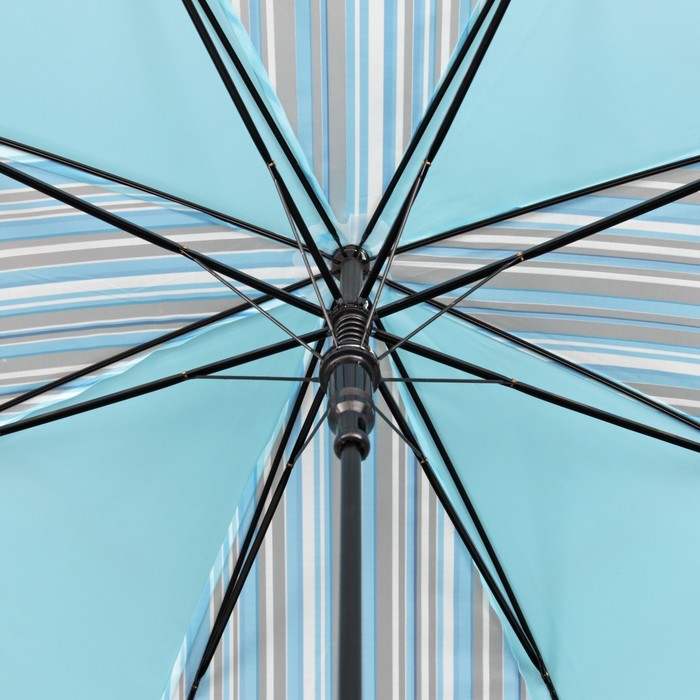 Зонт-трость "Полоска", полуавтоматический, R=55см, цвет голубой
