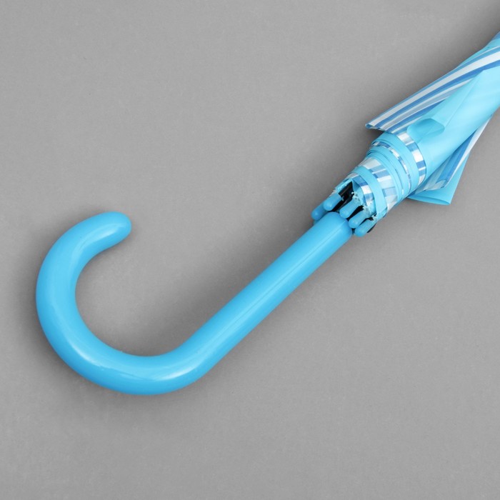 Зонт-трость "Полоска", полуавтоматический, R=55см, цвет голубой