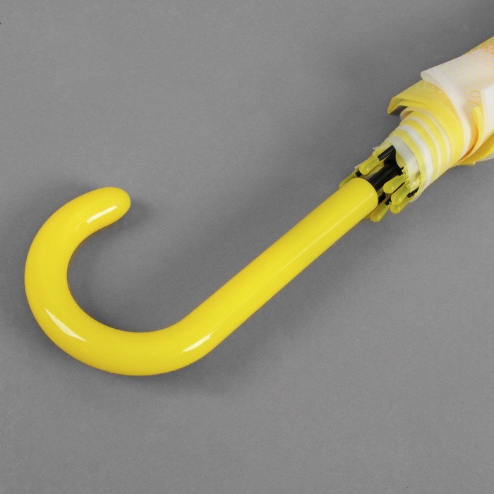 Зонт-трость "Цветы", полуавтоматический, R=55см, цвет жёлтый