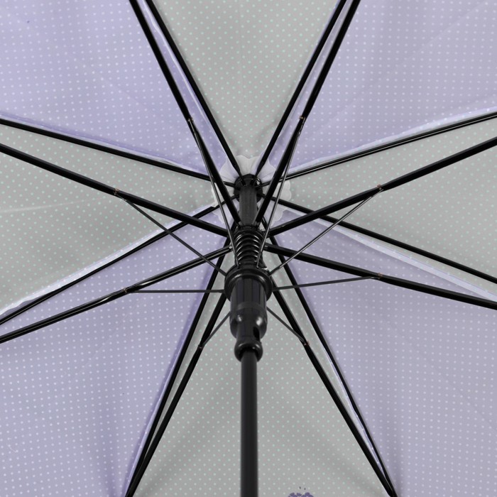 Зонт-трость "Цветы", полуавтоматический, R=55см, цвет сиреневый