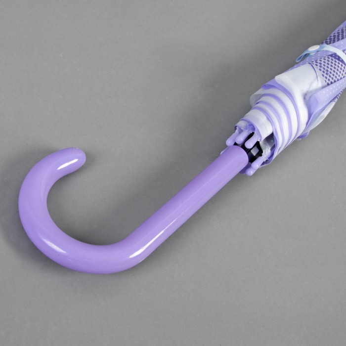 Зонт-трость "Цветы", полуавтоматический, R=55см, цвет сиреневый