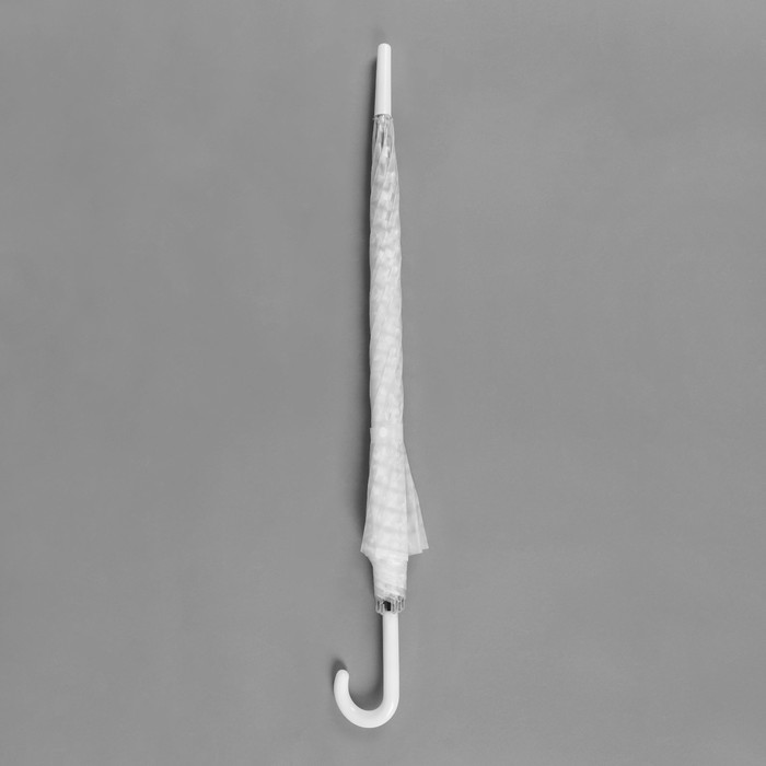 Зонт-трость "Однотонный", 3D, полуавтоматический, R=55см, цвет белый