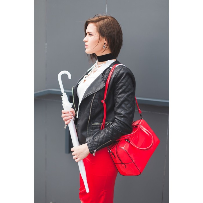 Зонт-трость "Однотонный", 3D, полуавтоматический, R=55см, цвет белый