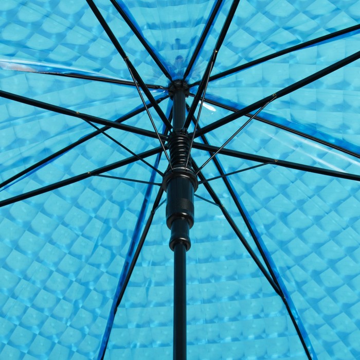 Зонт-трость "Однотонный", 3D, полуавтоматический, R=55см, цвет синий