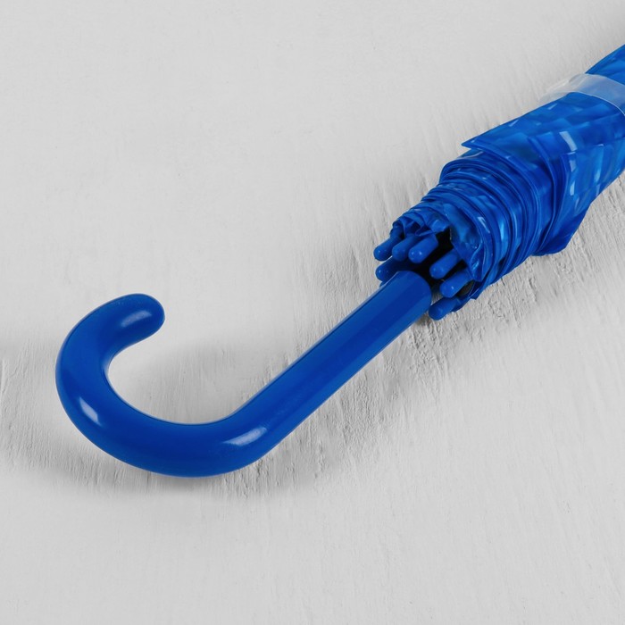 Зонт-трость "Однотонный", 3D, полуавтоматический, R=55см, цвет синий