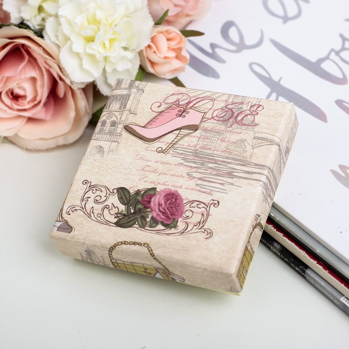 Коробка подарочная "Путешествие", микс, 10 х 10 х 3,5 см