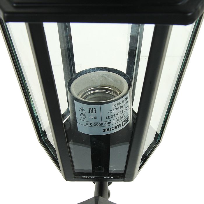 Светильник TDM, садово-парковый шестигранник, 60 Вт, вверх, черный, в разборе, SQ0330-3001