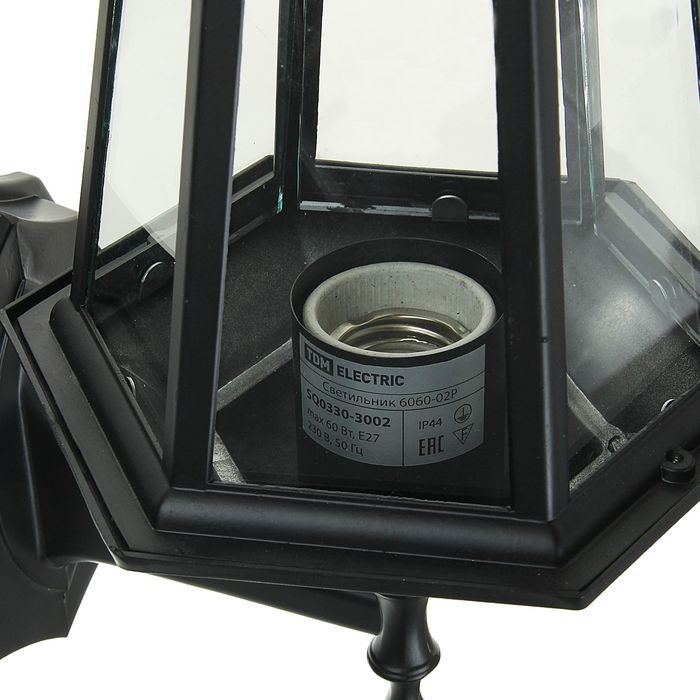 Светильник TDM, садово-парковый шестигранник, 60 Вт, вниз, черный, в разборе, SQ0330-3002