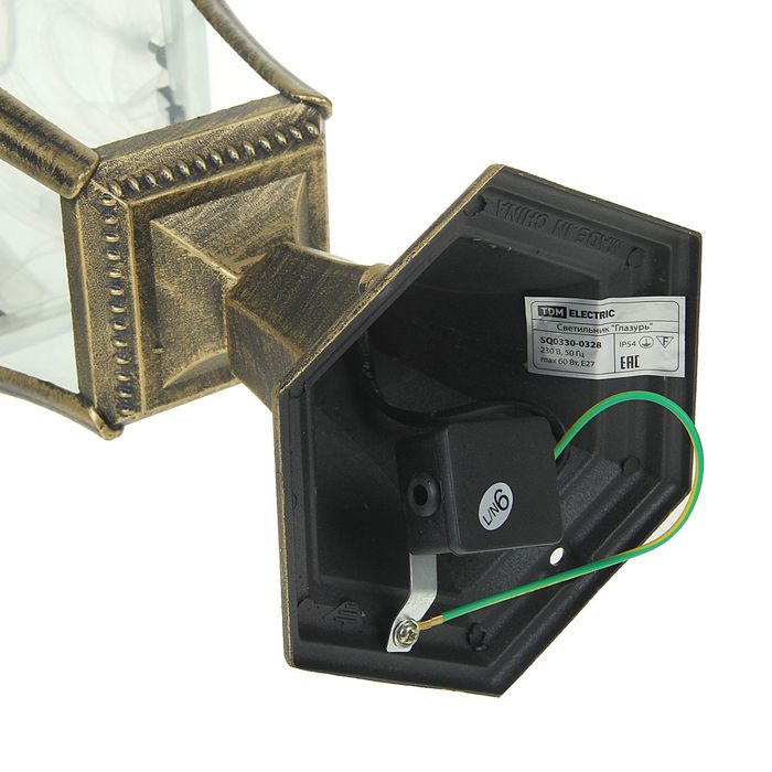 Светильник TDM садово-парковый "Глазурь" 60 Вт, стойка, прозрачное/бронза, Е27, SQ0330-0328