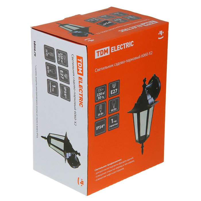 Светильник TDM 6060-22 садово-парковый шестигранник, 60Вт, вниз, белый, SQ0330-0062