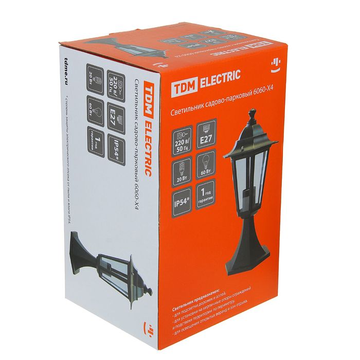Светильник TDM 6060-24 садово-парковый шестигранник, 60Вт, стойка, белый, SQ0330-0064