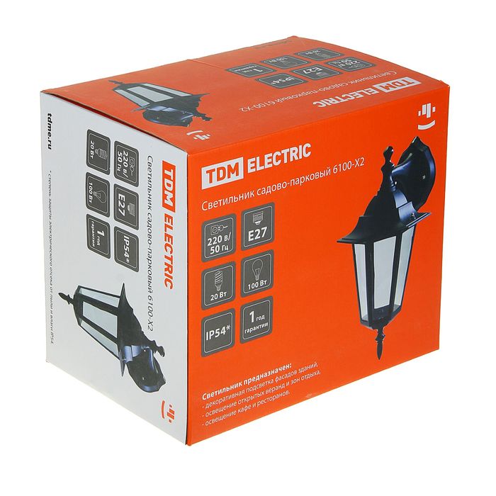 Светильник TDM 6100-22 садово-парковый шестигранник, 100Вт, вниз,белый, SQ0330-0067