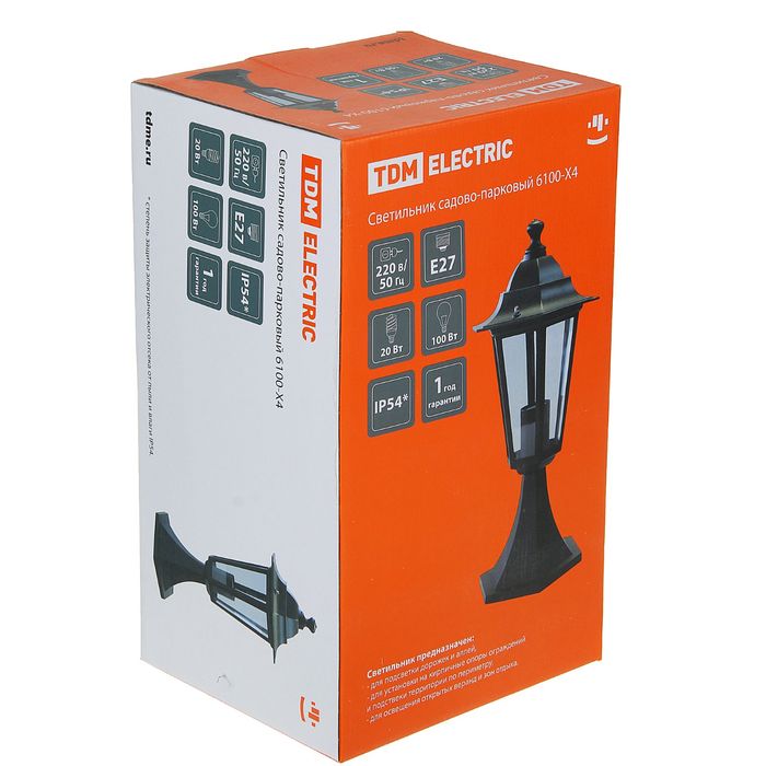 Светильник TDM 6100-24 садово-парковый шестигранник, 100Вт, стойка, белый, SQ0330-0069