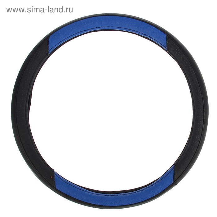 

Оплетка TORSO, кожа PU, перфорация, размер 38 см, чёрная, синяя вставка