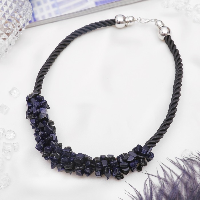 Колье жгут "Авантюрин синий", 45см