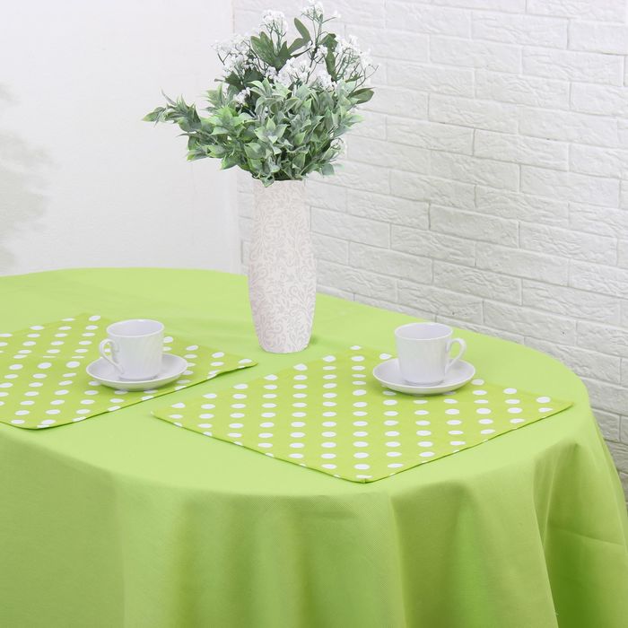 Набор столовый "Этель" Зелёное яблоко скатерть 150х200 см, салфетка 40х40 см 8 шт., рогожка