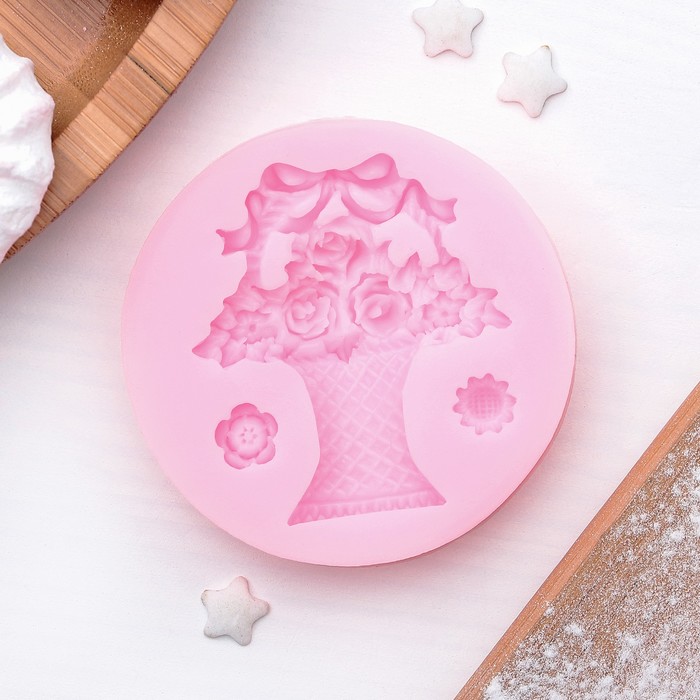 Молд 5,5х1,3 см "Корзина роз"